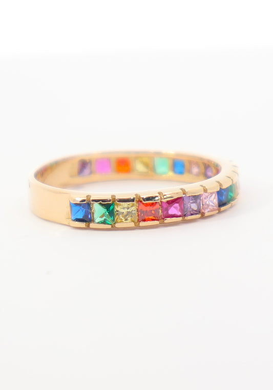 ANILLO CHURUMBELA DE COLORES ORO AMARILLO 18K