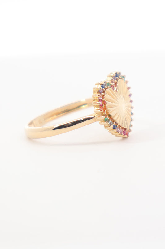 ANILLO CORAZÓN DIAMANTADO HALO COLORS