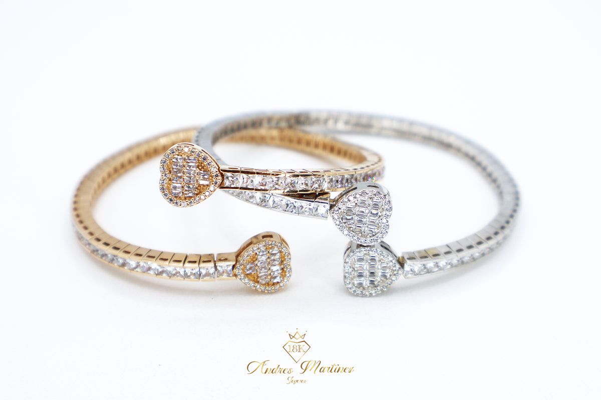BRAZALETE CORAZÓN PUNTAS ORO AMARILLO