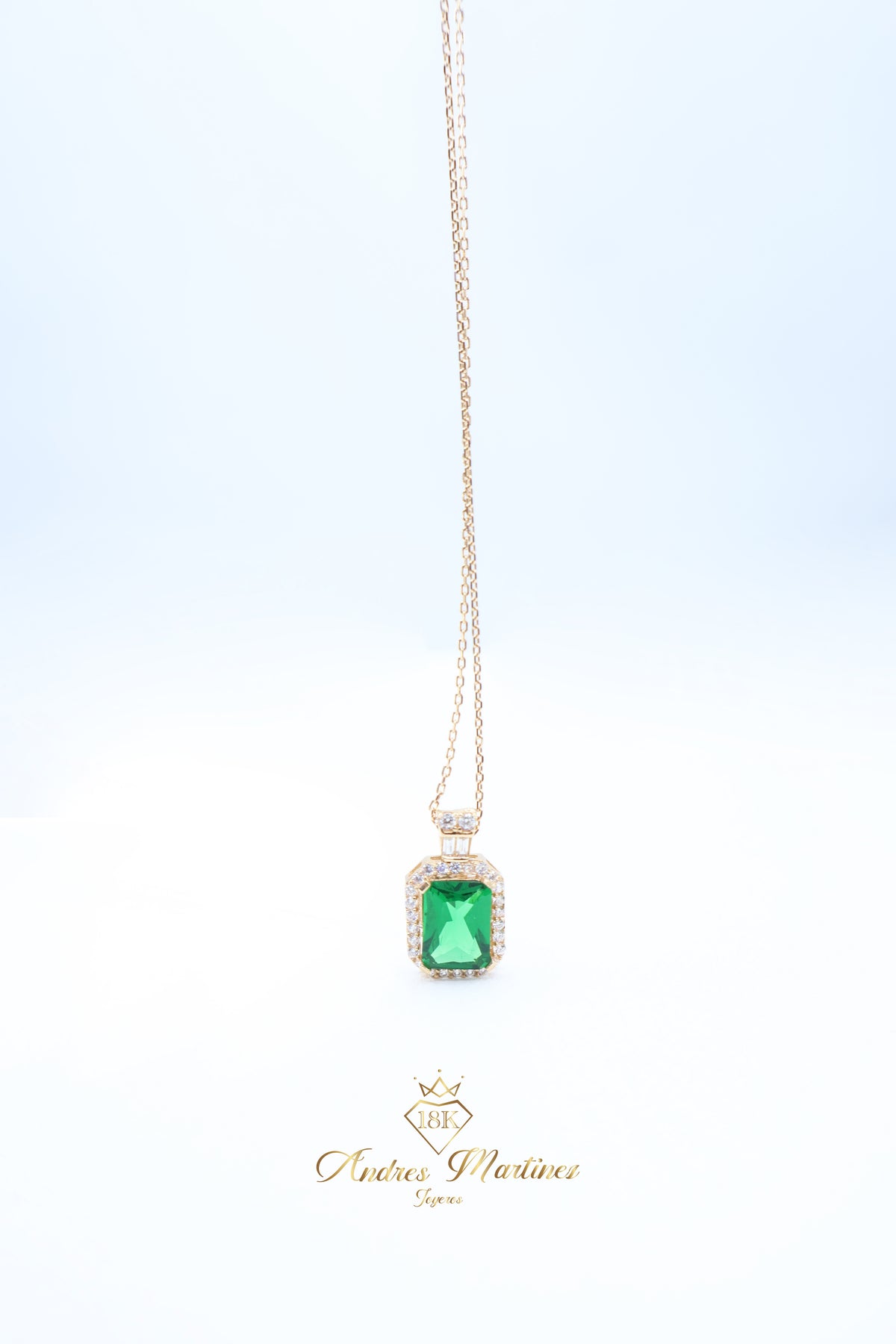 CADENA CON DIJE ORO ROSA ZC VERDE