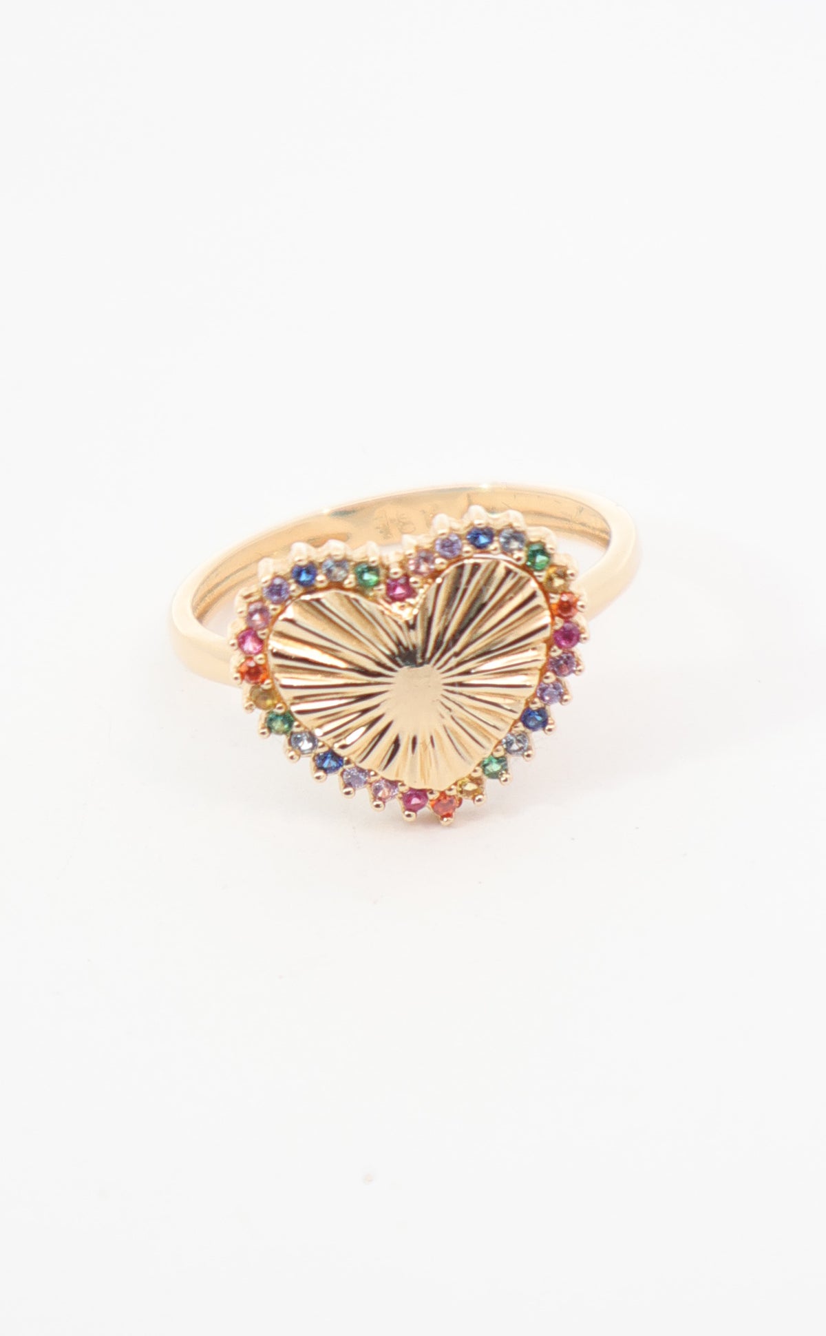 ANILLO CORAZÓN DIAMANTADO HALO COLORS