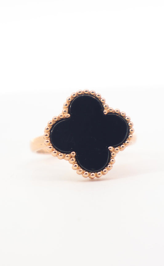 ANILLO LUCKY CLOVER ONIX