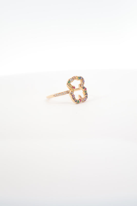 ANILLO OSITO DE COLORES ORO AMARILLO 18K