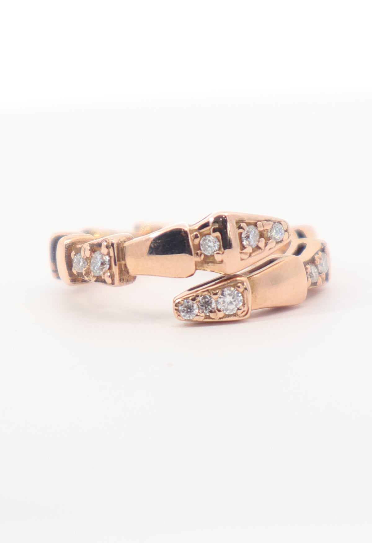 ANILLO SERPENTI ORO ROSA MOISSANITAS