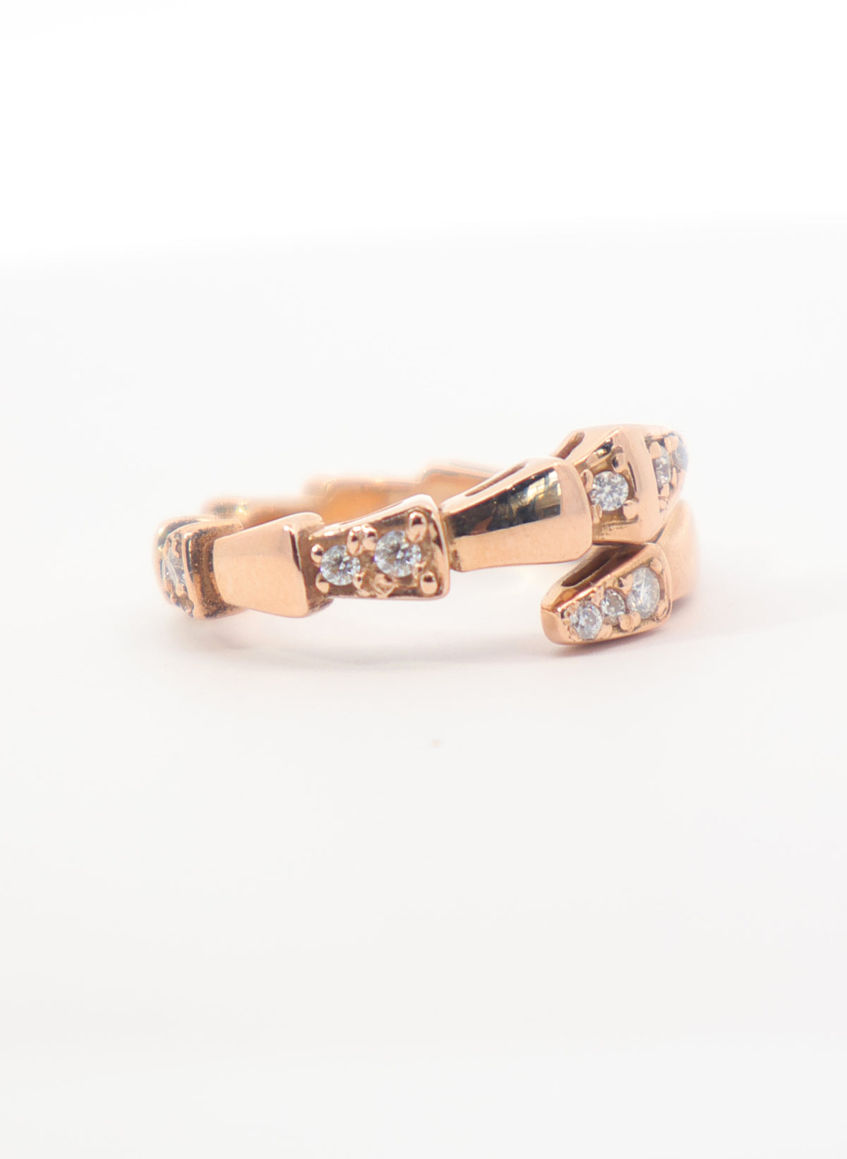 ANILLO SERPENTI ORO ROSA MOISSANITAS