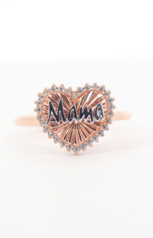 ANILLO ORO 18K ROSA Y BLANCO MAMÁ
