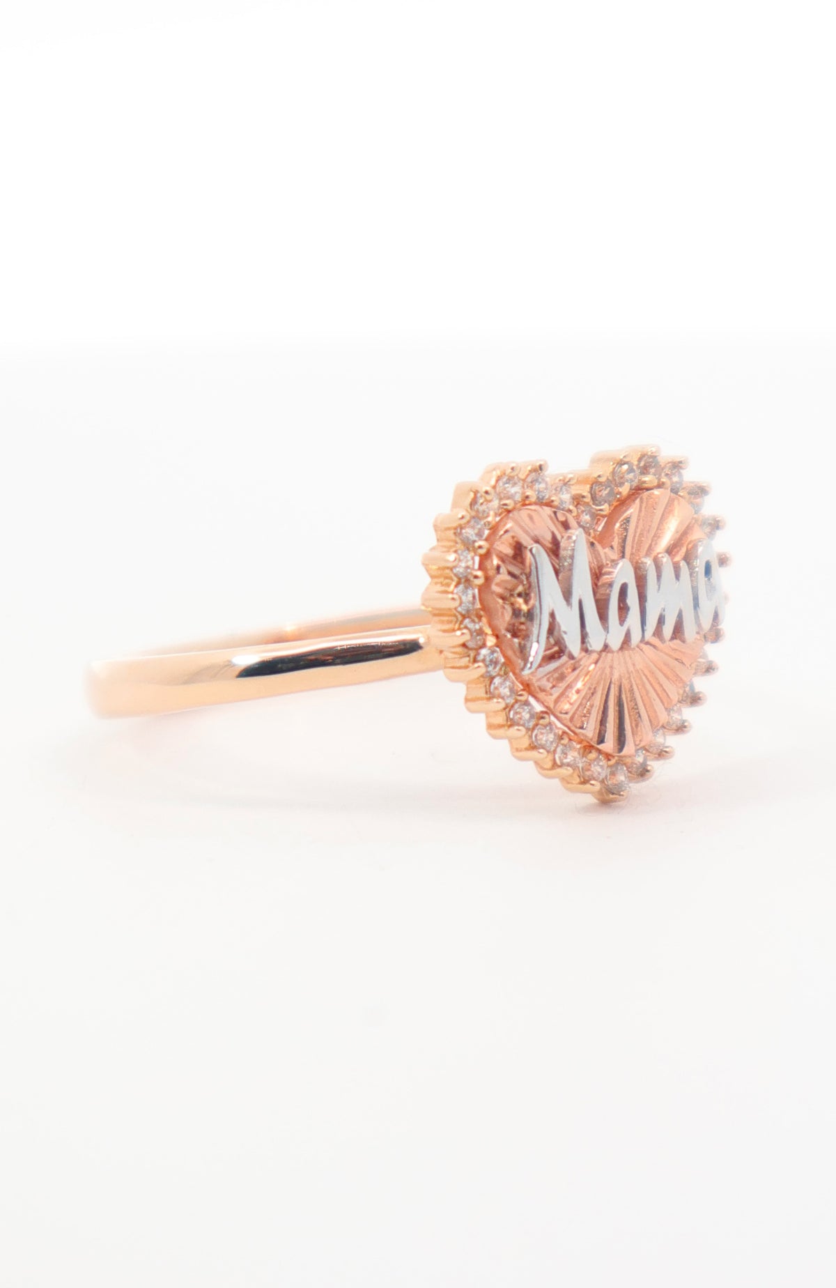 ANILLO ORO 18K ROSA Y BLANCO MAMÁ