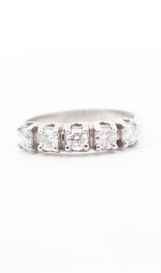 ANILLO ORO BLANCO DIAMANTES TIPO CHURUMBELLA