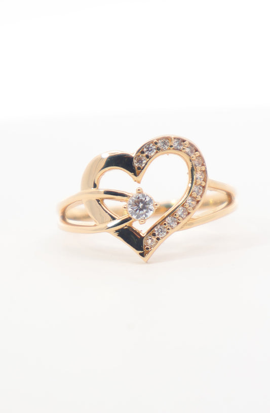 ANILLO CORAZON ORO AMARILLO 18K FLECHADO