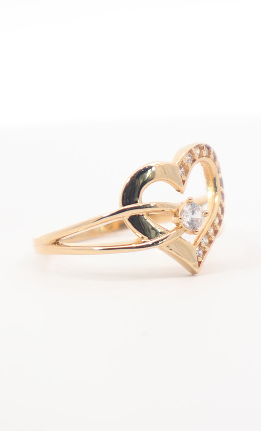 ANILLO CORAZON ORO AMARILLO 18K FLECHADO