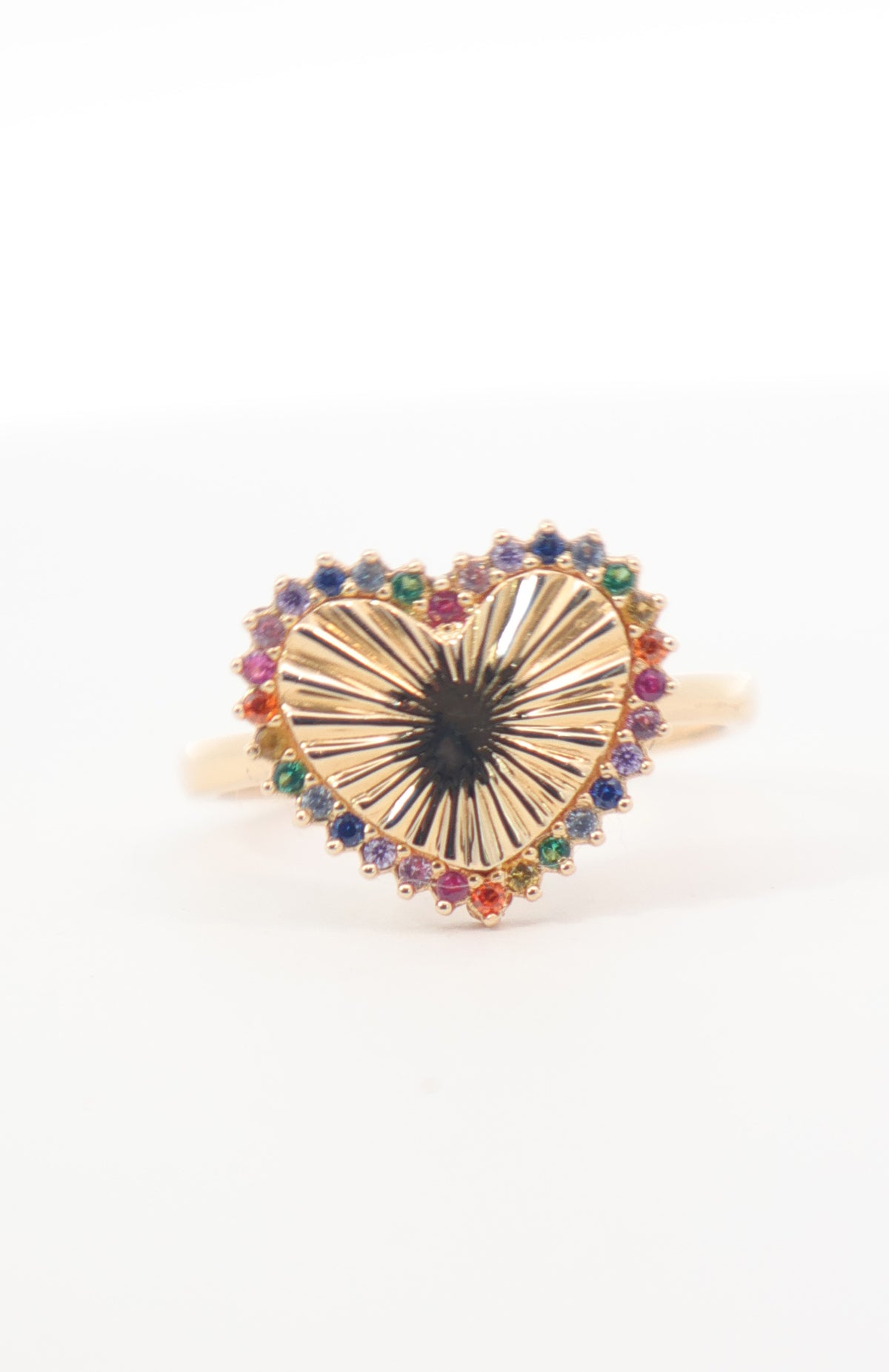 ANILLO CORAZÓN DIAMANTADO HALO COLORS