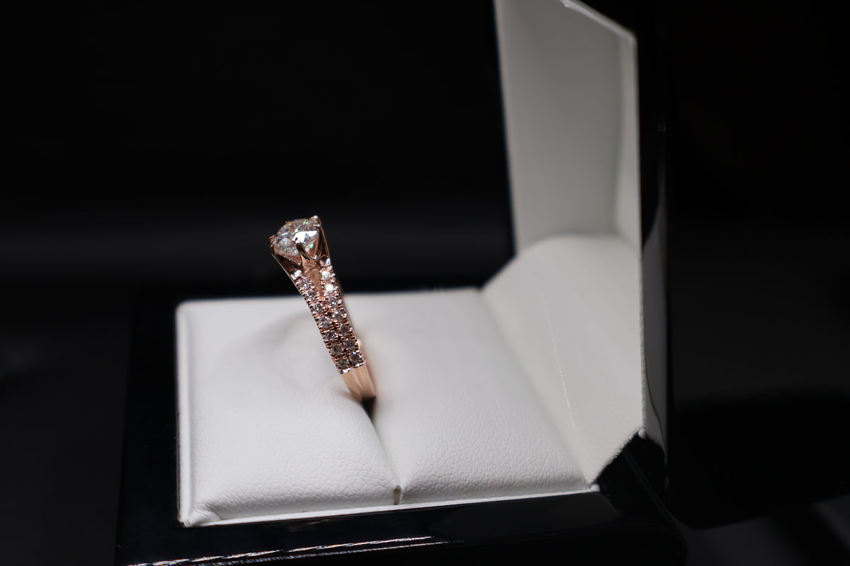 ANILLO COMPROMISO ORO ROSA DIAMANTES