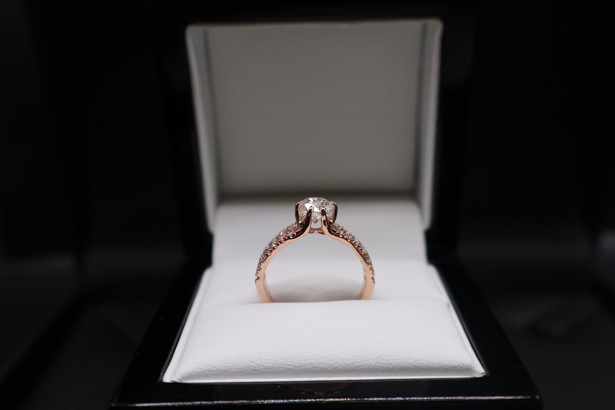ANILLO COMPROMISO ORO ROSA DIAMANTES