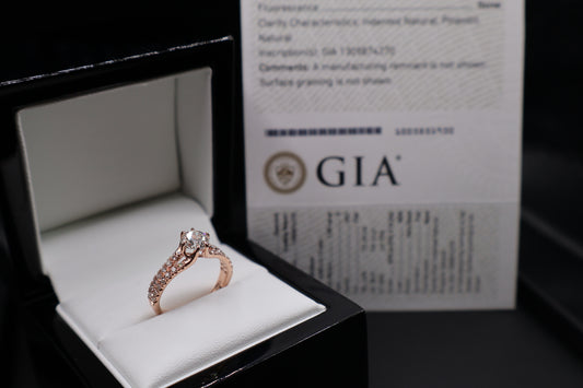 ANILLO COMPROMISO ORO ROSA DIAMANTES