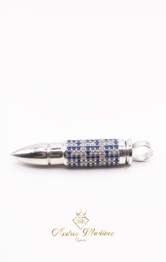 DIJE LLAMATIVO ORO BLANCO 18K