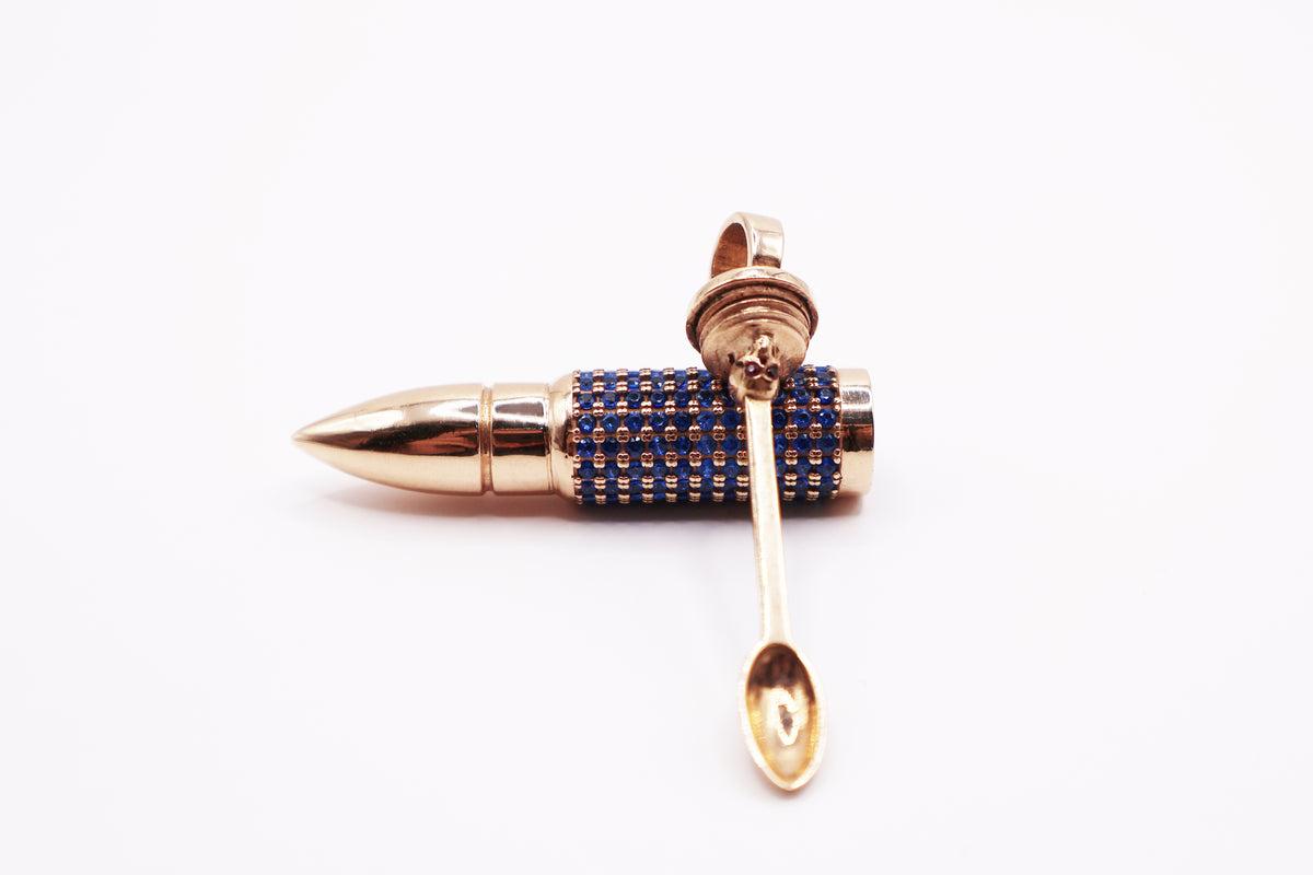 DIJE DIFERENTE AZUL ORO ROSA 18K
