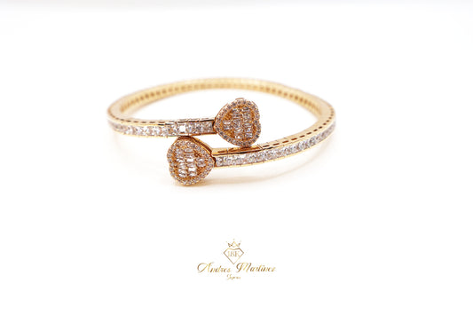 BRAZALETE CORAZÓN PUNTAS ORO AMARILLO