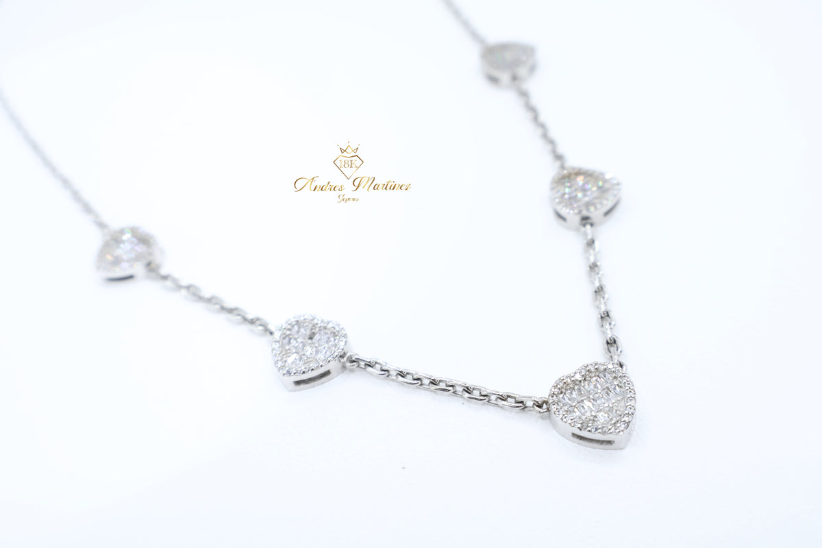 CADENA ORO BLANCO 5 CORA 18K