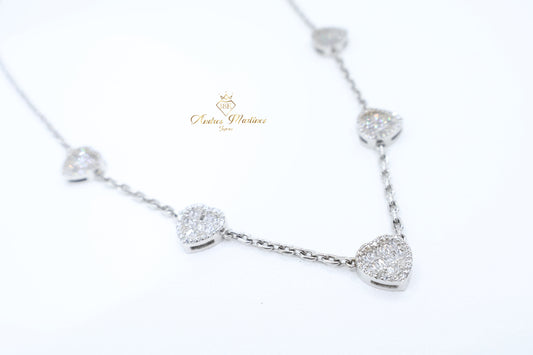CADENA ORO BLANCO 5 CORA 18K