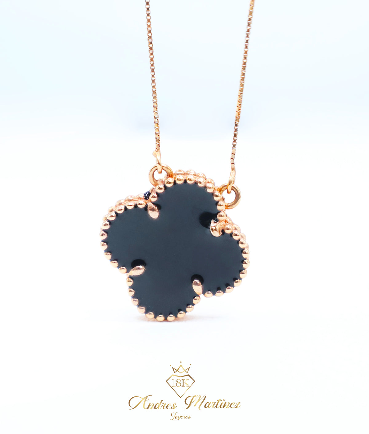 CADENA LUCKIE CLOVER 1 TREBOL ORO ROSA 18K