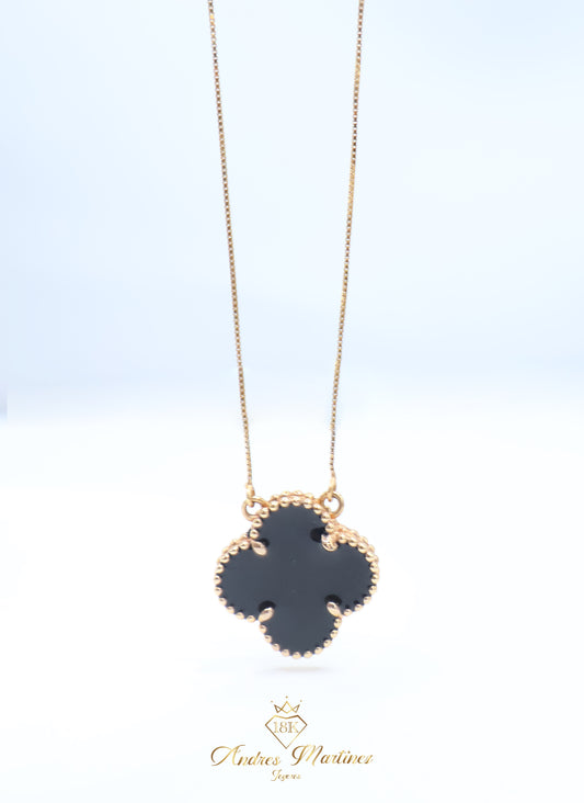 CADENA LUCKIE CLOVER 1 TREBOL ORO ROSA 18K