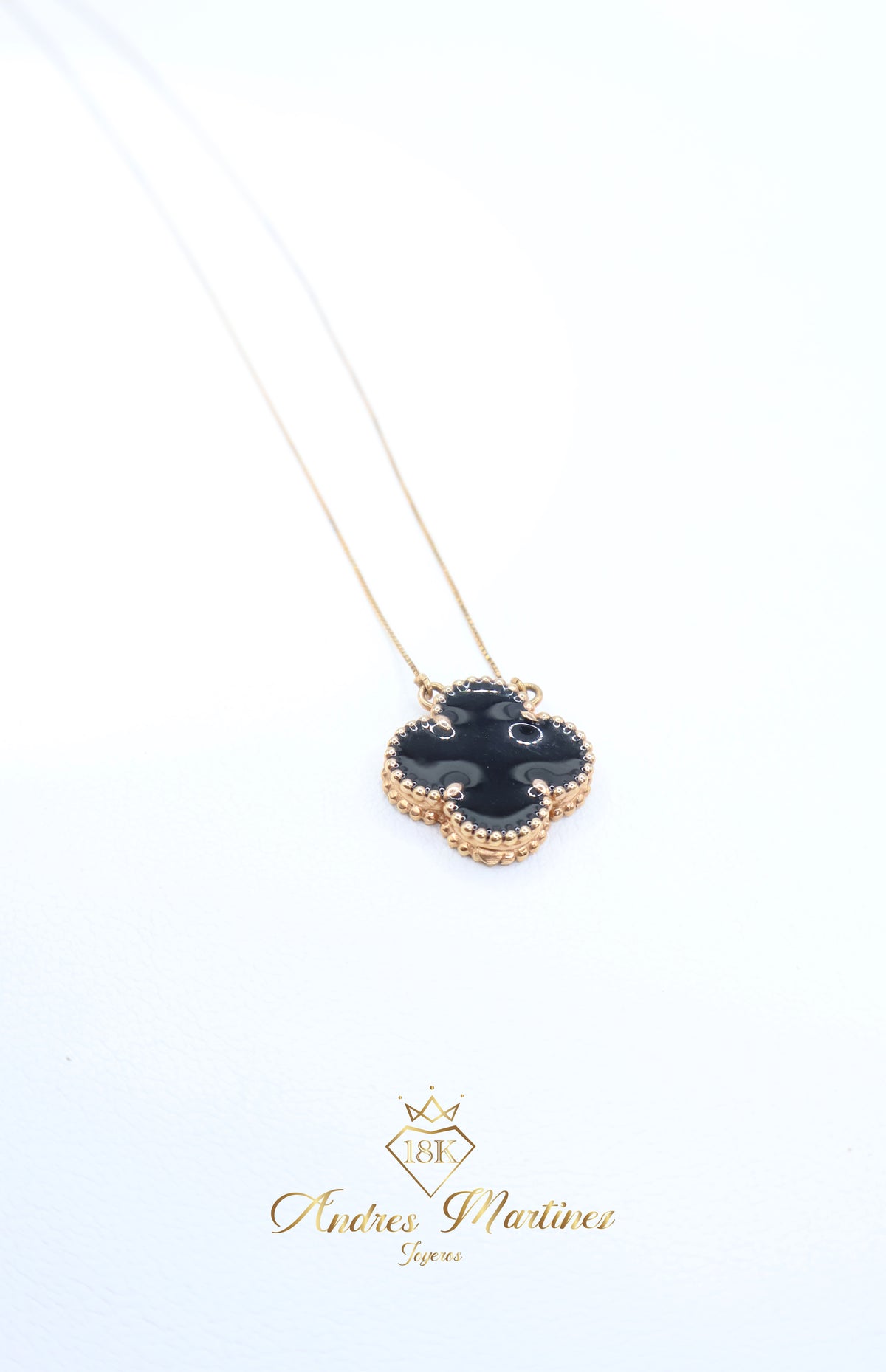 CADENA LUCKIE CLOVER 1 TREBOL ORO ROSA 18K
