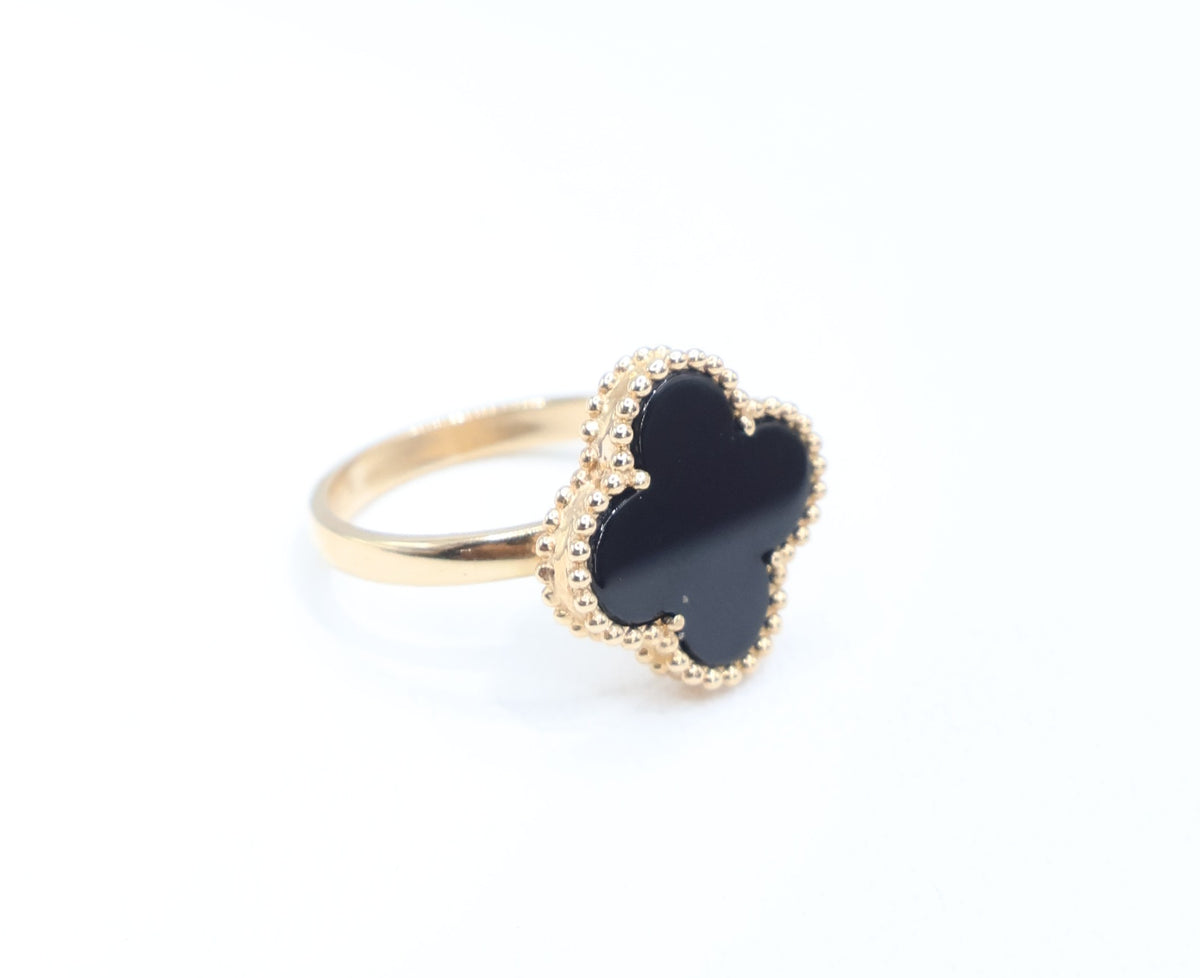 ANILLO VC ONIX ITALY ORO 18K AMARILLO