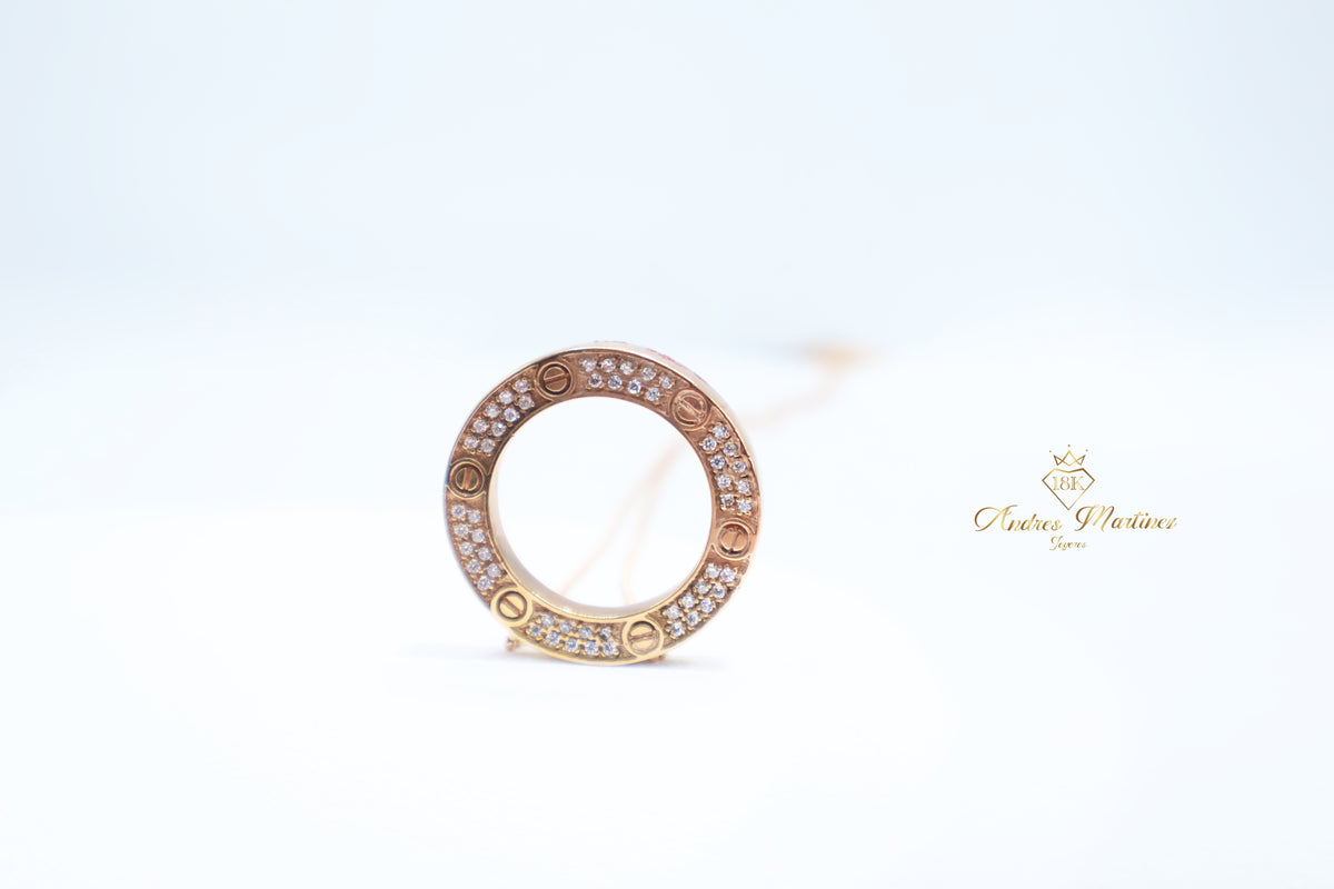 CADENA CON DIJE CIRCULAR ORO ROSA 18K