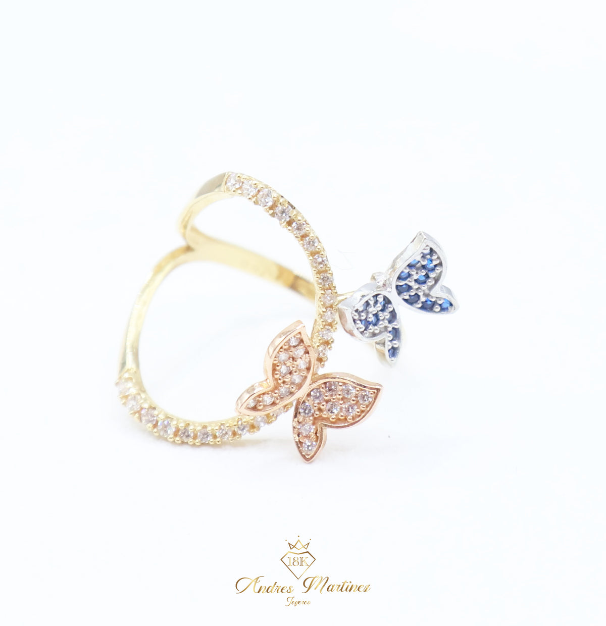ANILLO DE MARIPOSAS ORO AMARILLO 18K
