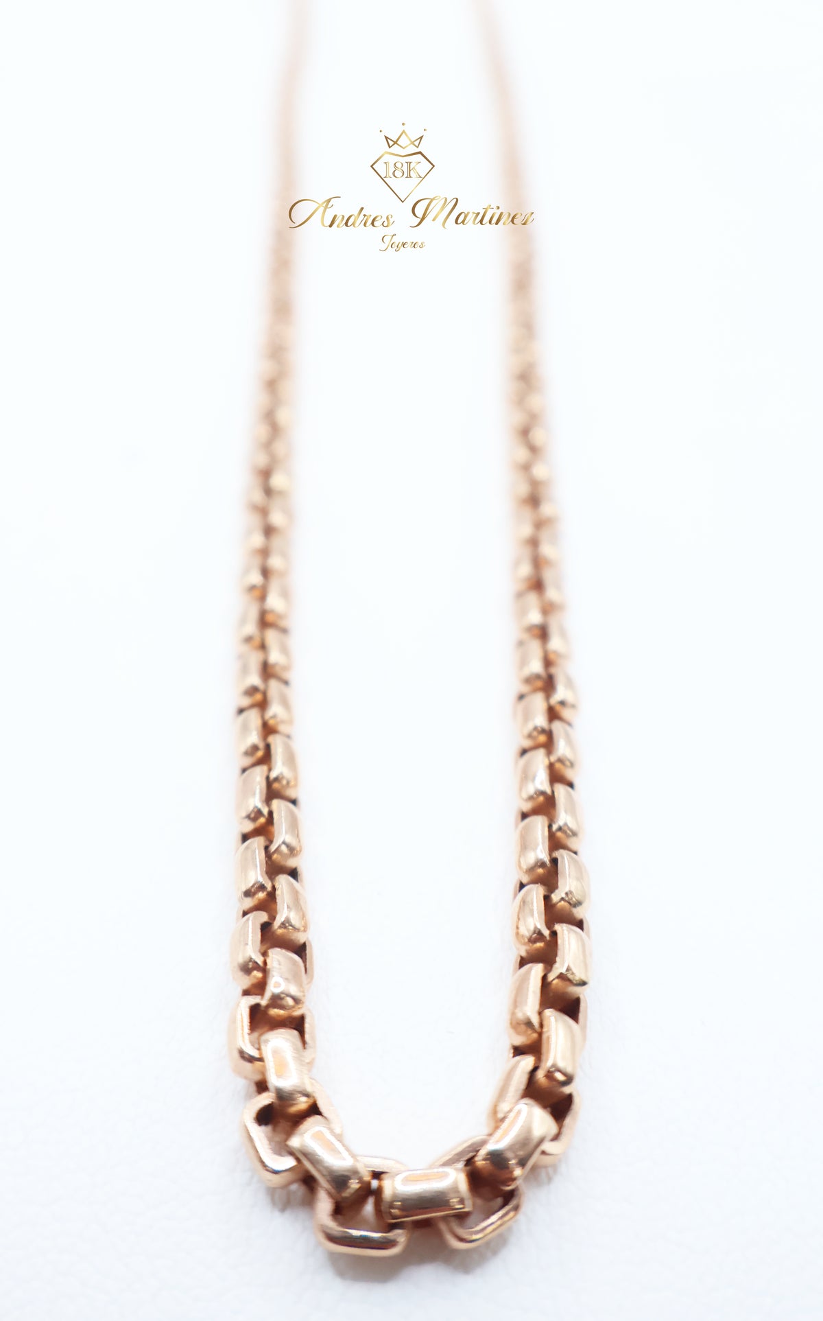 CADENA ROLL ON 60 CM ORO ROSA