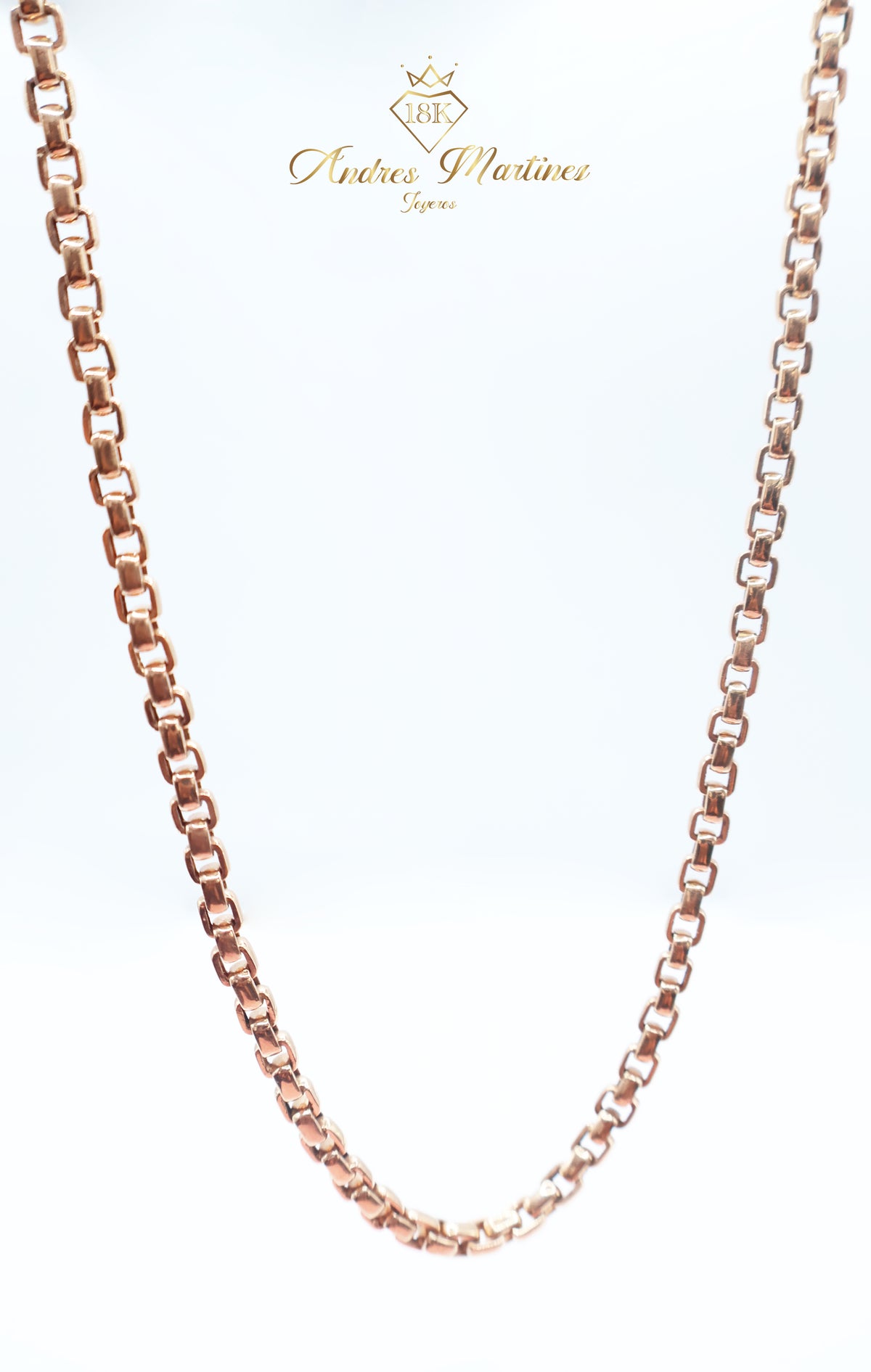 CADENA ROLL ON 60 CM ORO ROSA