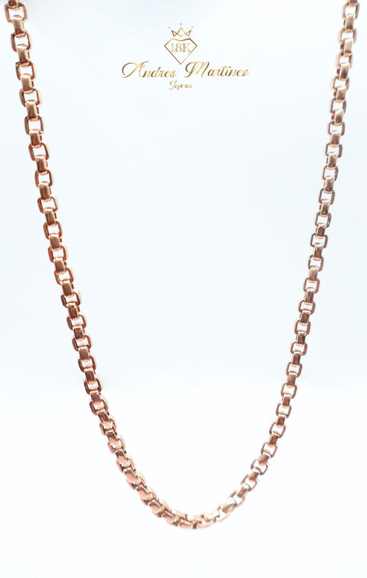 CADENA ROLL ON 60 CM ORO ROSA