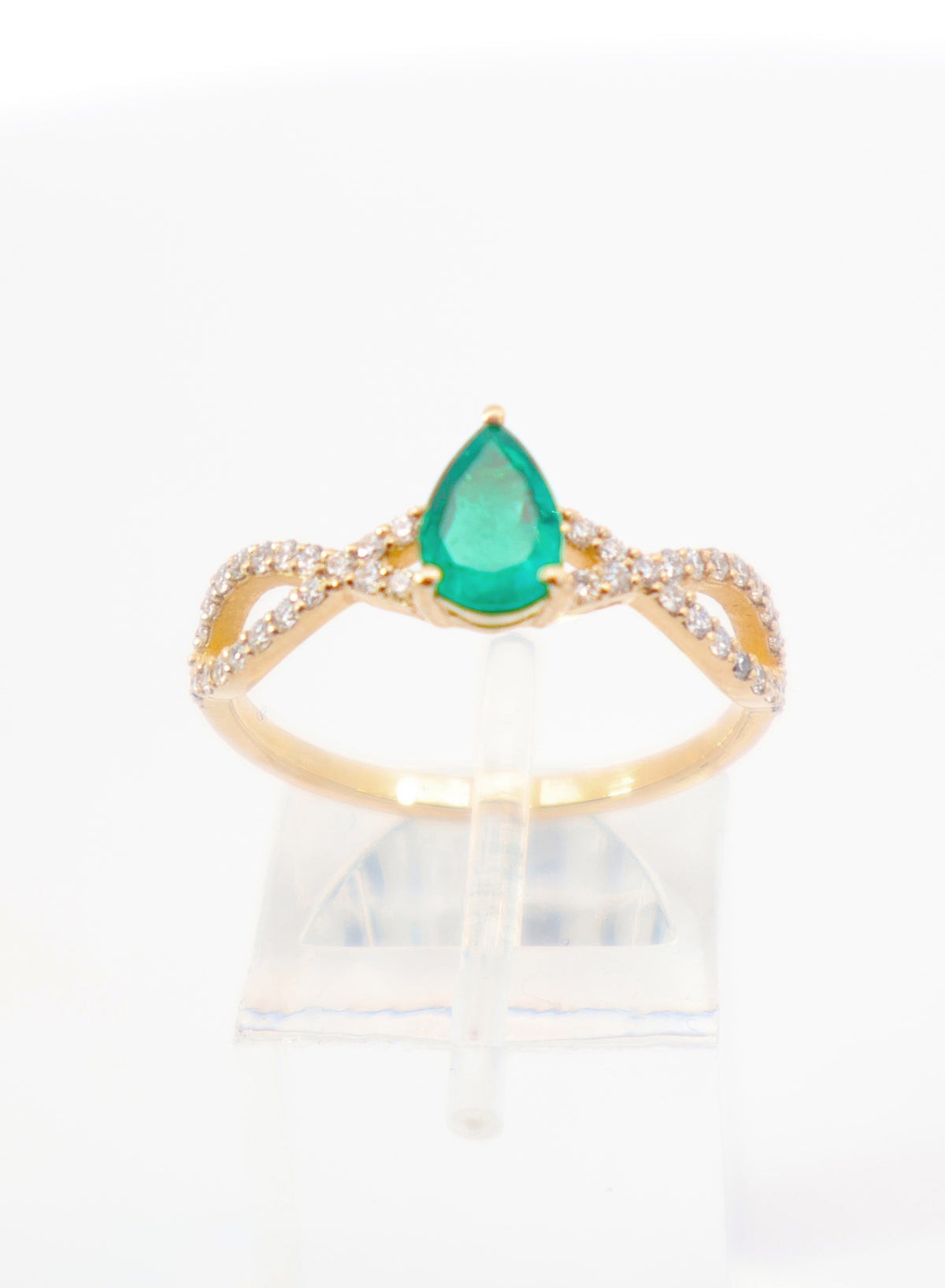 ANILLO ESMERALDAS Y DIAMANTES ORO 18K AMOR ETERNO