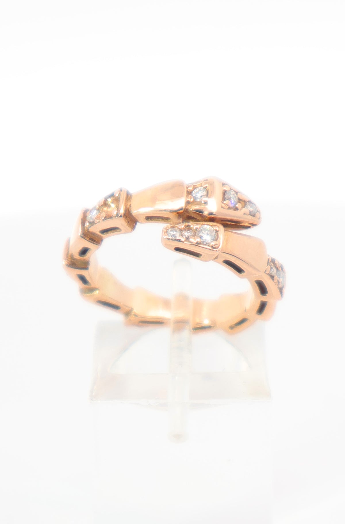 ANILLO SERPENTI ORO ROSA MOISSANITAS