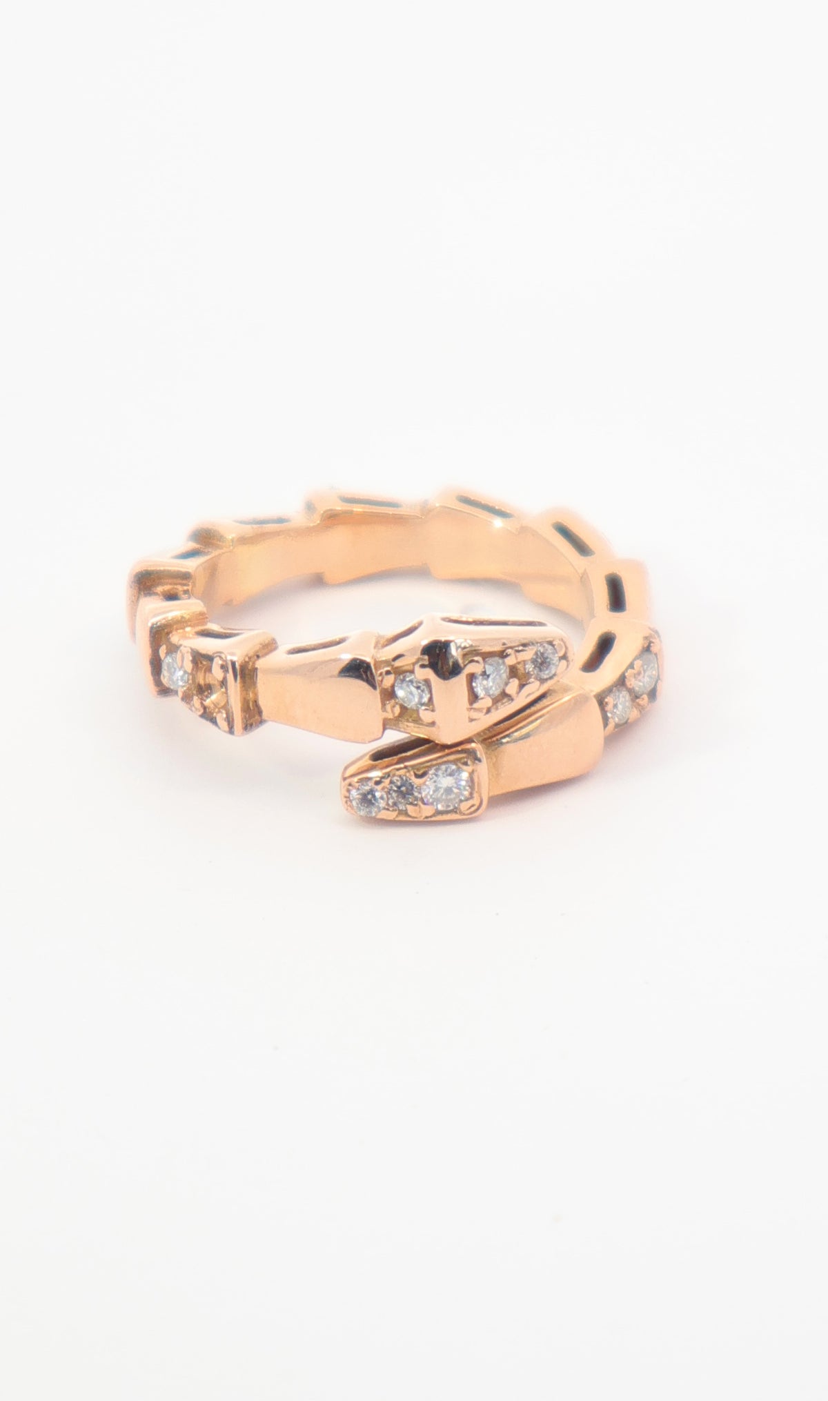 ANILLO SERPENTI ORO ROSA MOISSANITAS