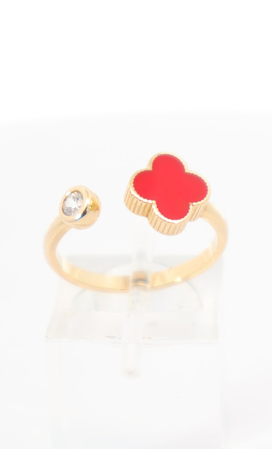 ANILLO ORO AMARILLO 18K VC ROJO ITALY
