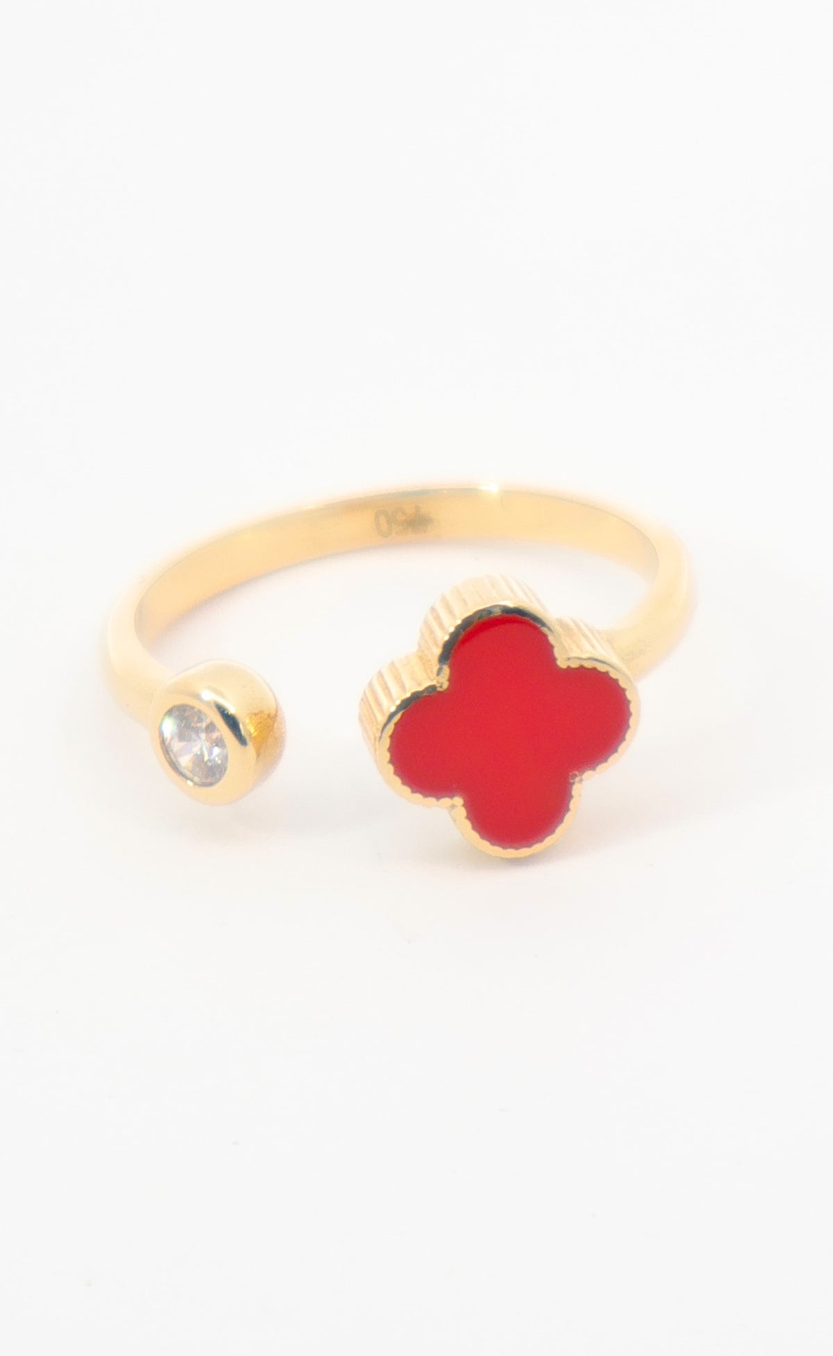 ANILLO ORO AMARILLO 18K VC ROJO ITALY