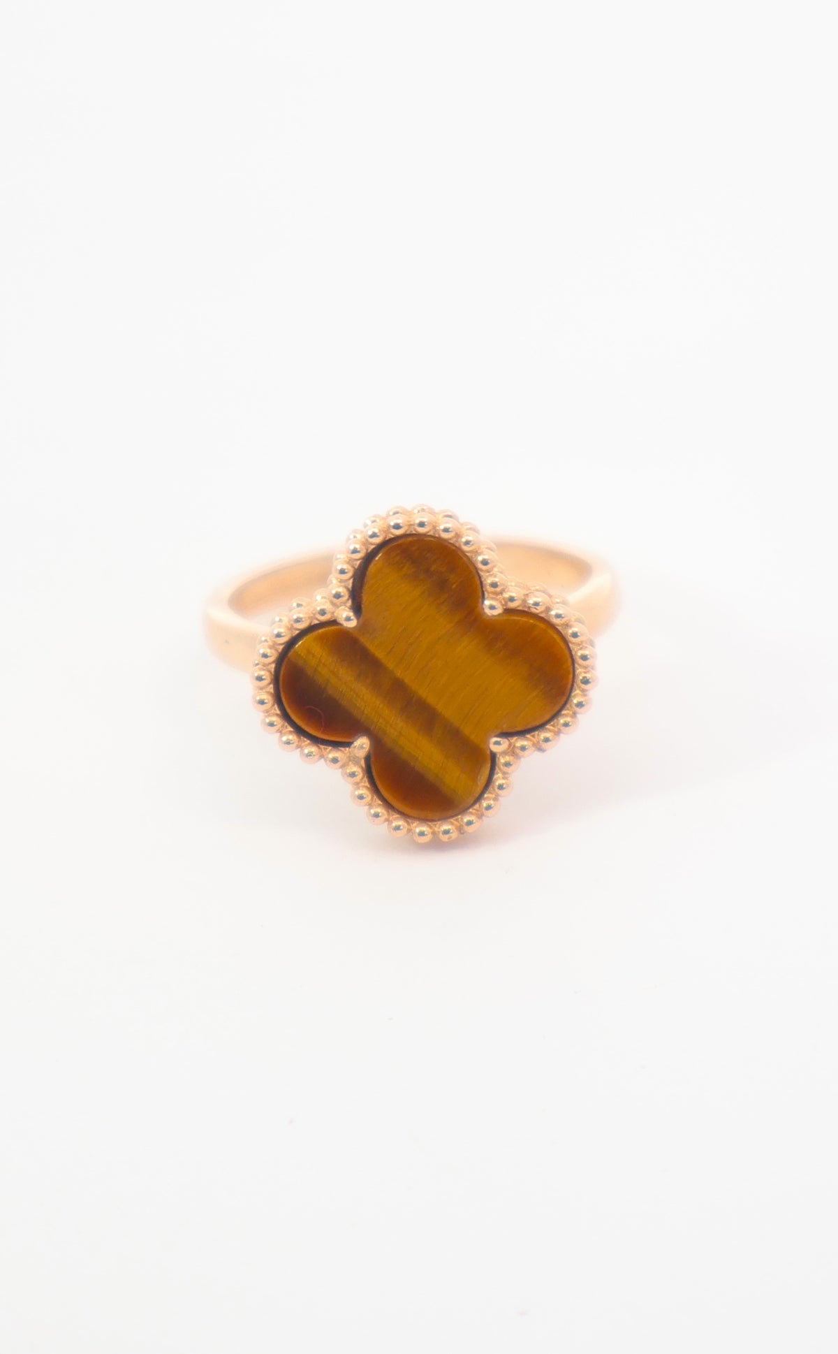 ANILLO LUCKY OJO DE TIGRE ORO ROSA 18K