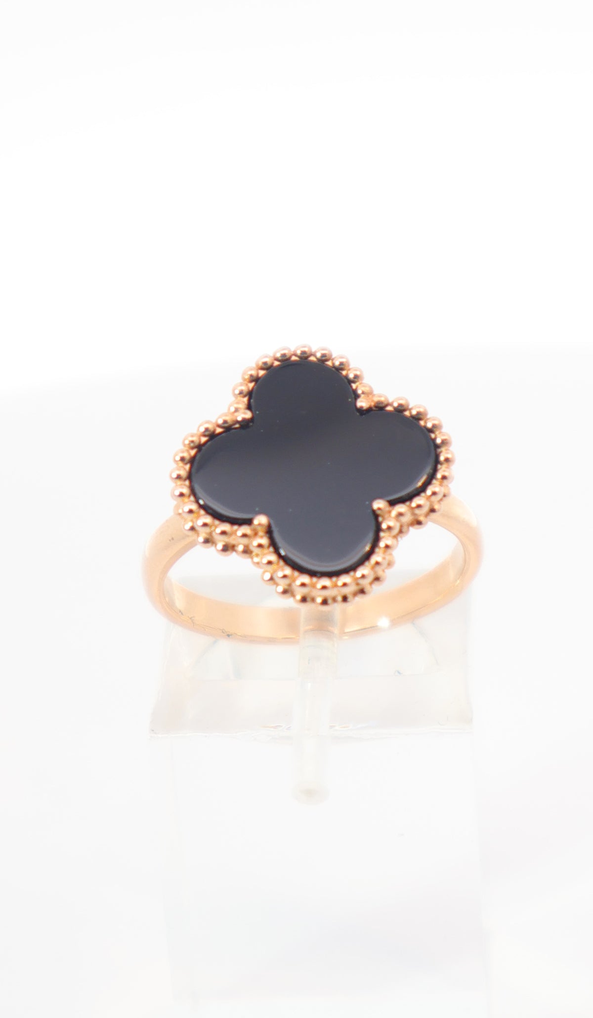 ANILLO LUCKY CLOVER ONIX