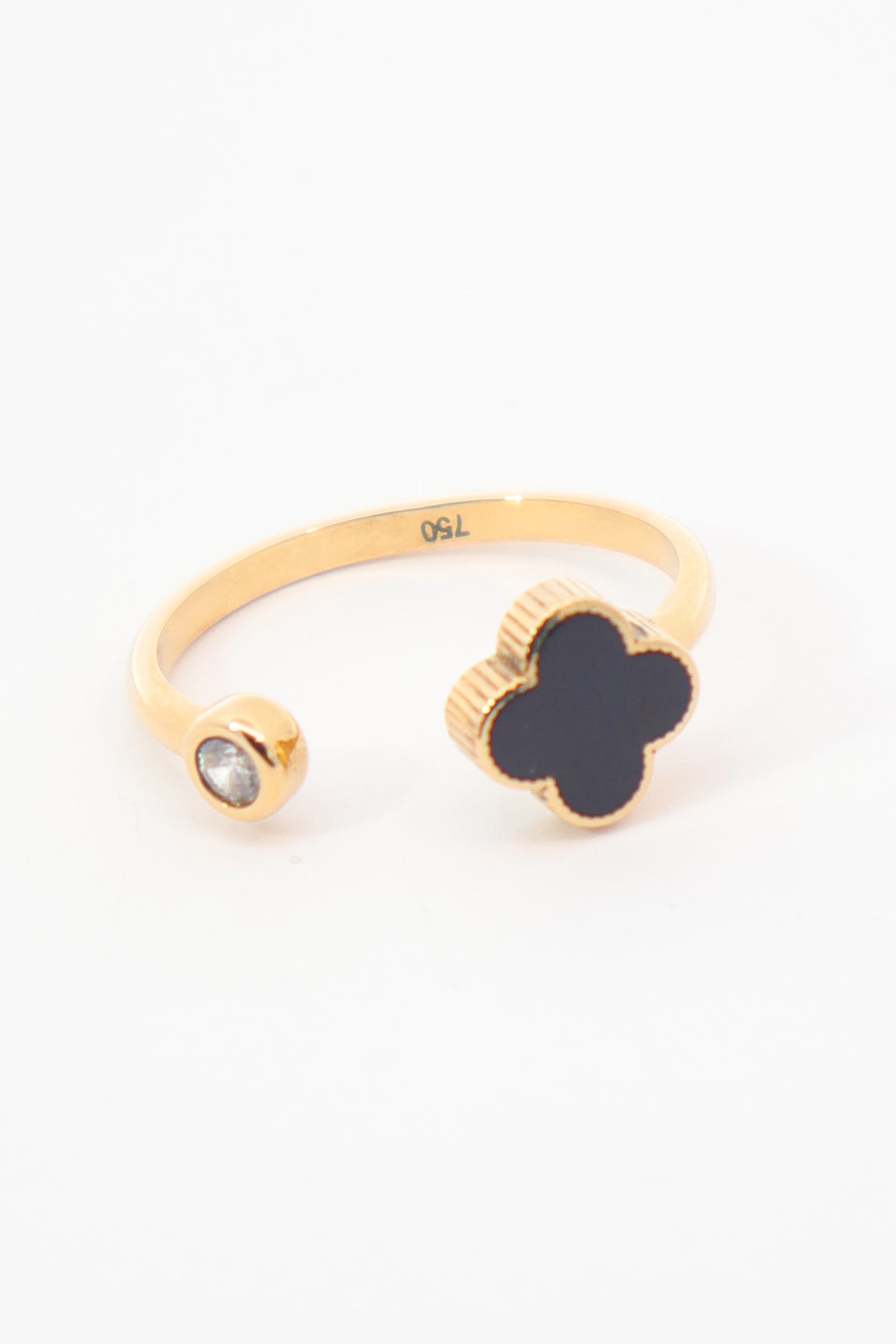 ANILLO VC ONIX ITALY ORO 18K AMARILLO
