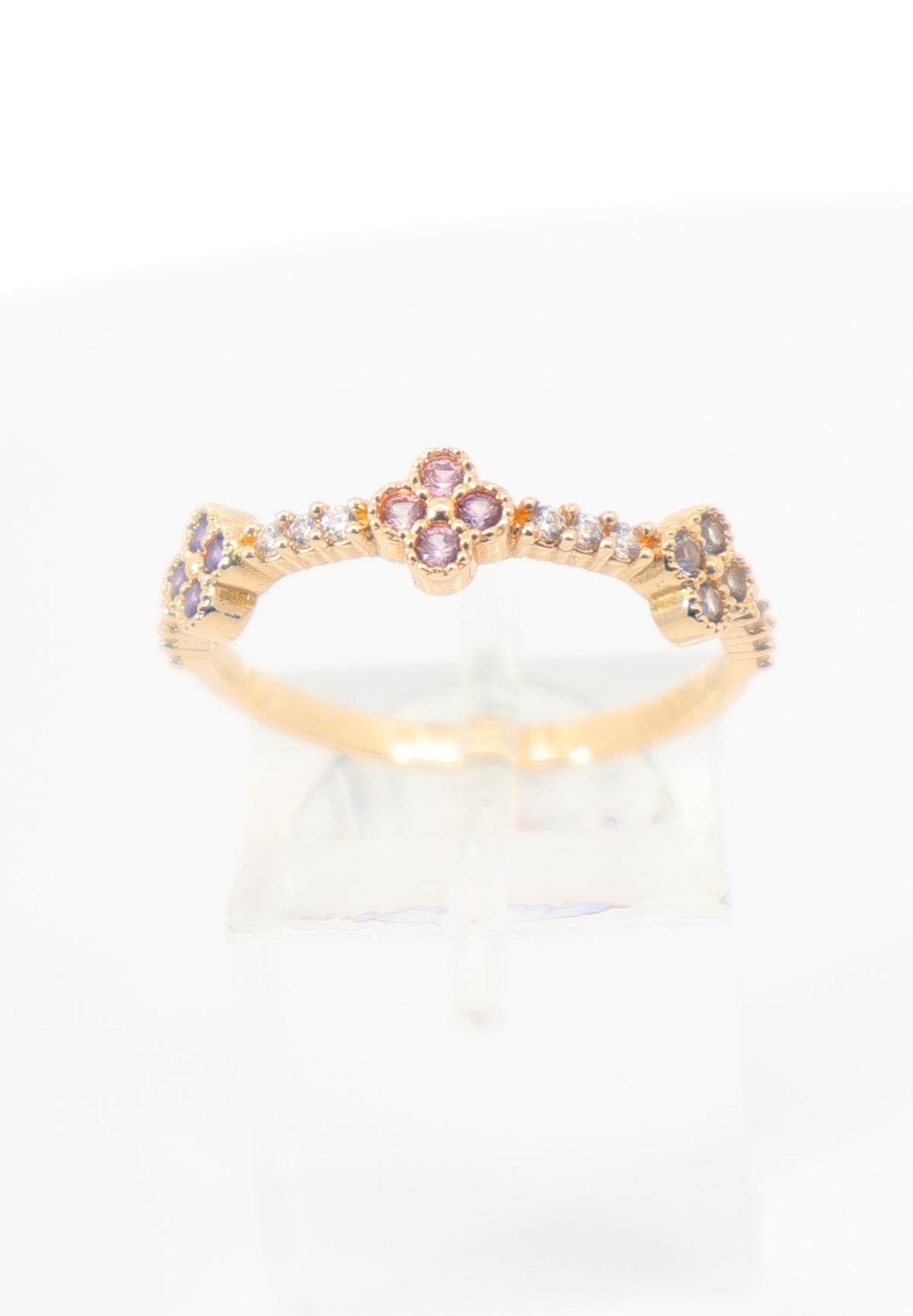 ANILLO ORO AMARILLO 18K 3 TREBOL COLOR