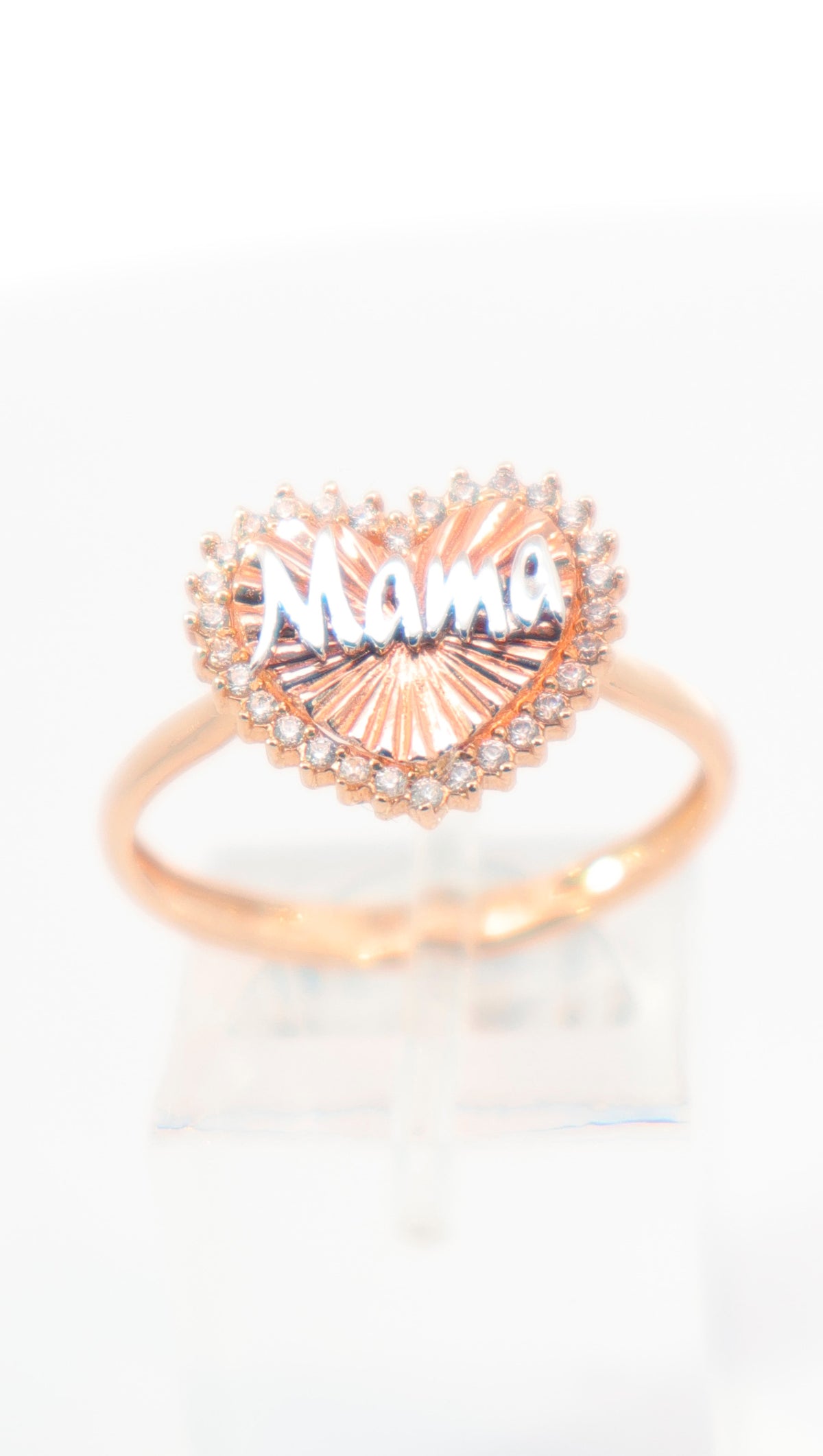 ANILLO ORO 18K ROSA Y BLANCO MAMÁ