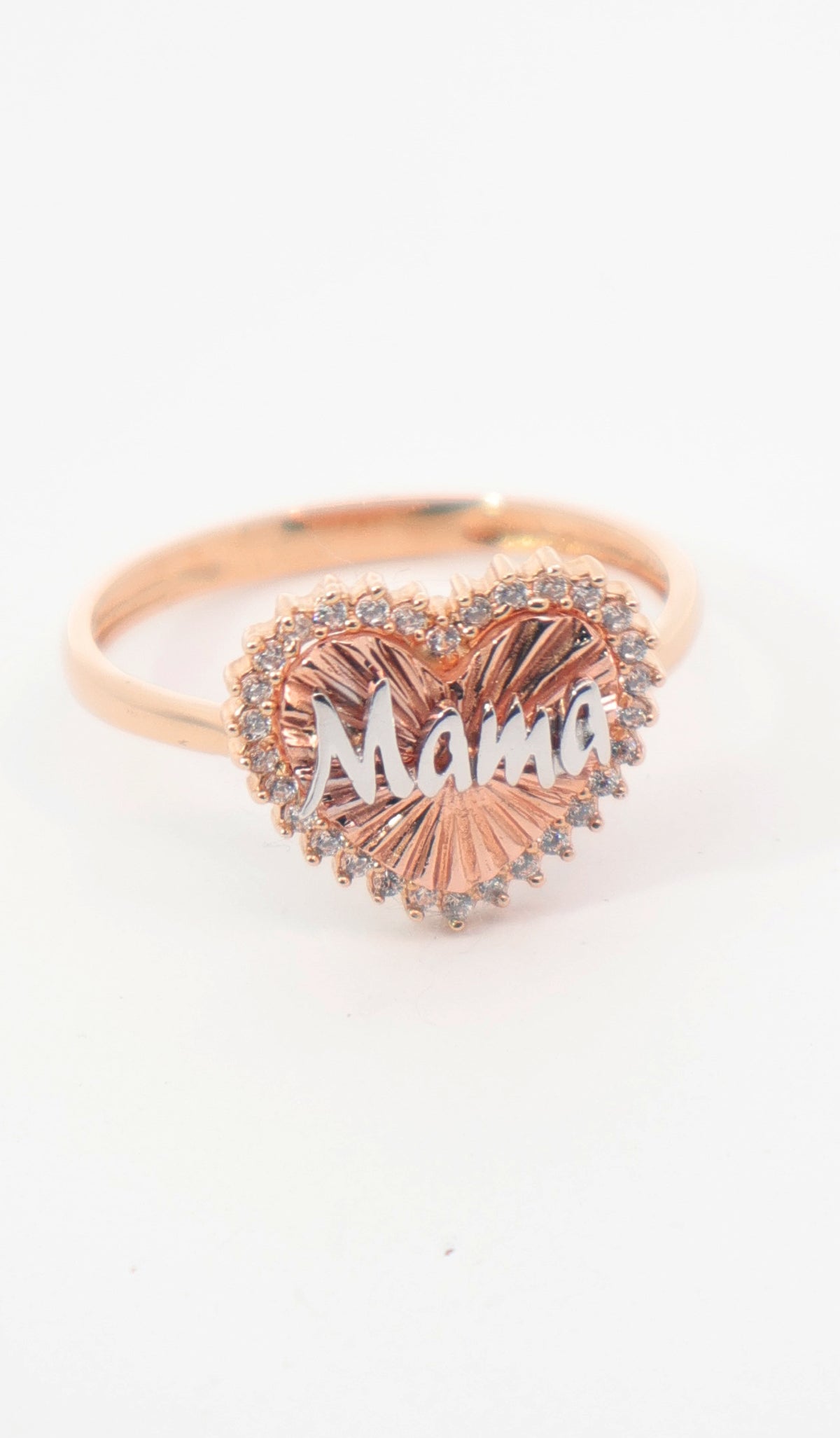ANILLO ORO 18K ROSA Y BLANCO MAMÁ