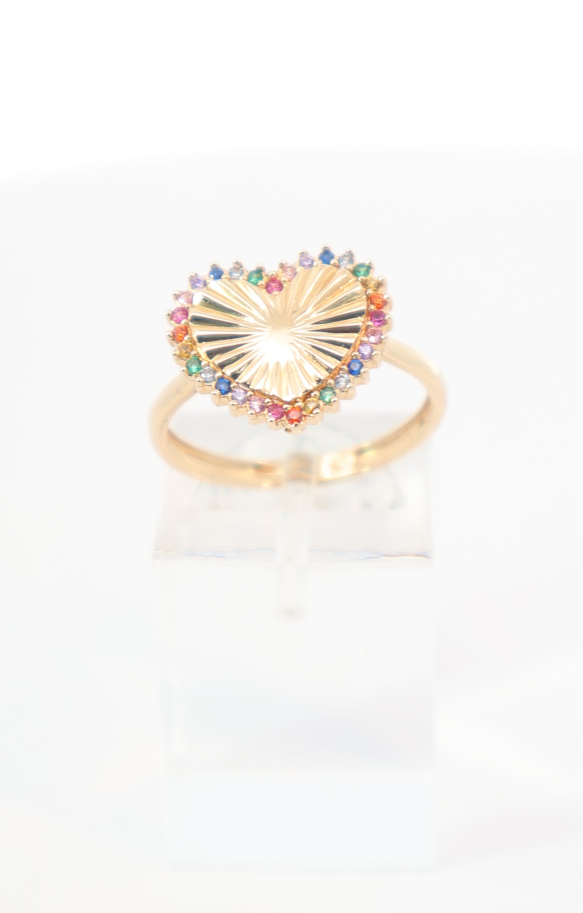 ANILLO CORAZÓN DIAMANTADO HALO COLORS