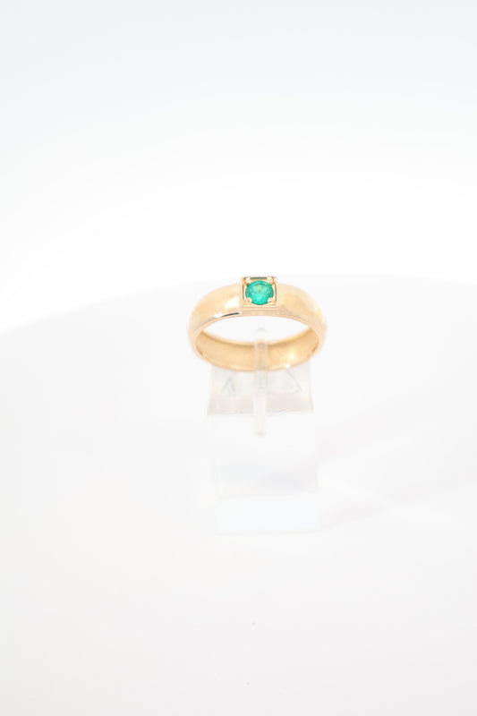 ANILLO ESMERALDA NATURAL COLOMBIANA ORO AMARILLO HOMBRE