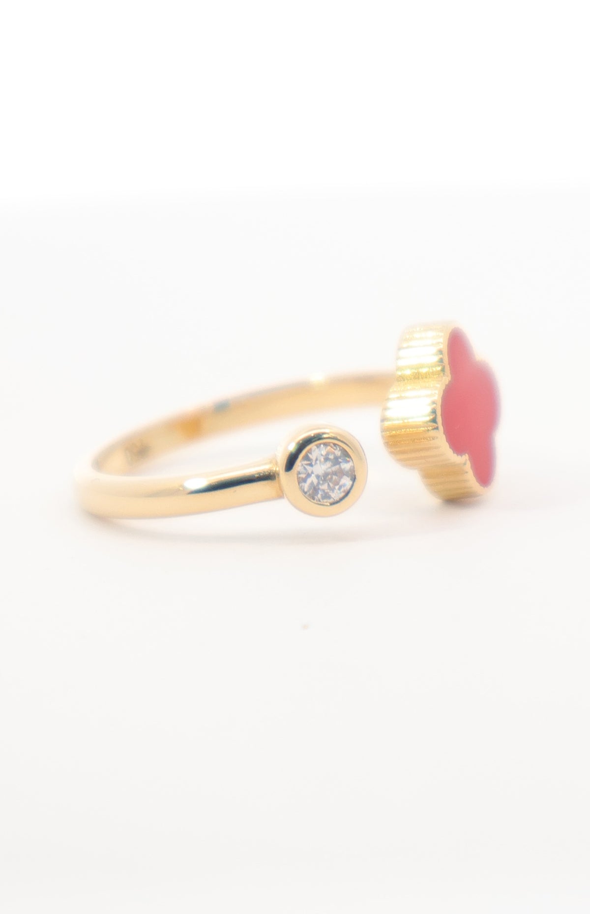 ANILLO ORO AMARILLO 18K VC ROJO ITALY